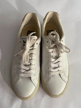 Classic White Veja Tennis Shoes.